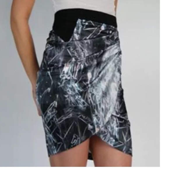 Helmut Lang Cellophane Silk Print Skirt - Picture 3 of 13
